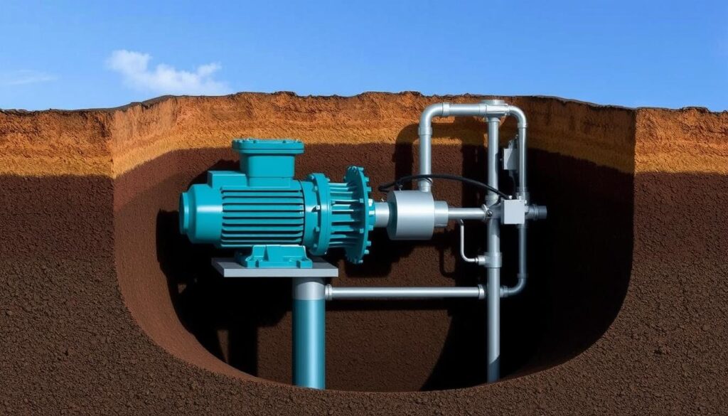Helical rotor borehole pump installation Helical rotor borehole pump installation