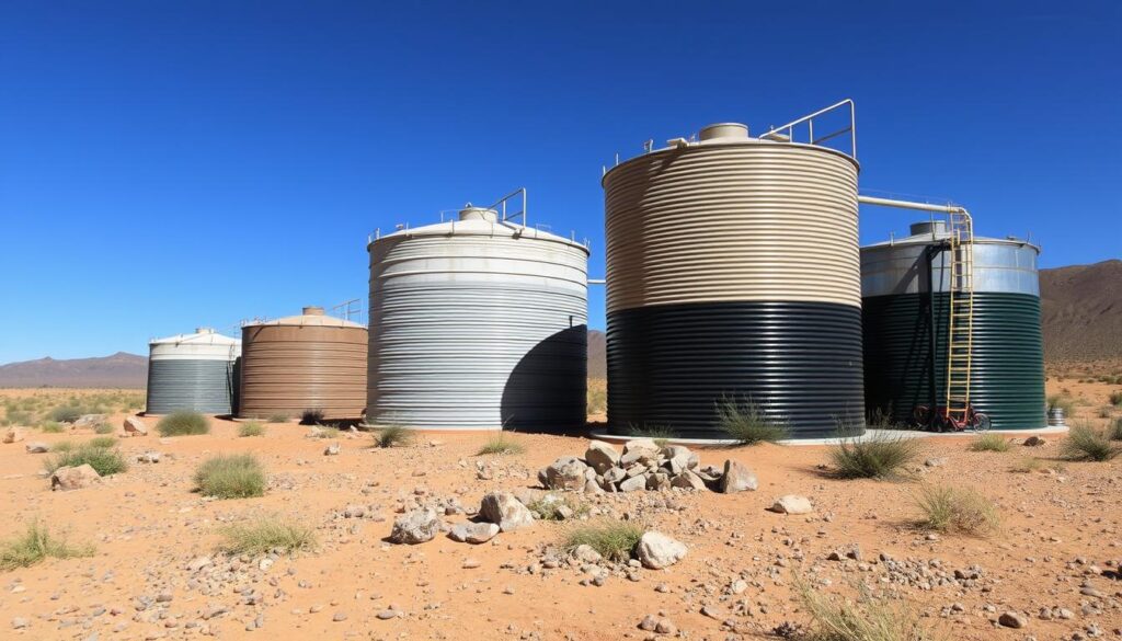 Water storage tanks for boreholes